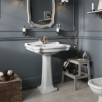 Раковина TW Bristol TWBR11-3 bi*3, с 3 отв. под смеситель, белая, 68х55 см