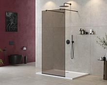 Душевая перегородка Cezares LIBERTA-L-2-80-120-BR-NERO Liberta 80 см, профиль черный