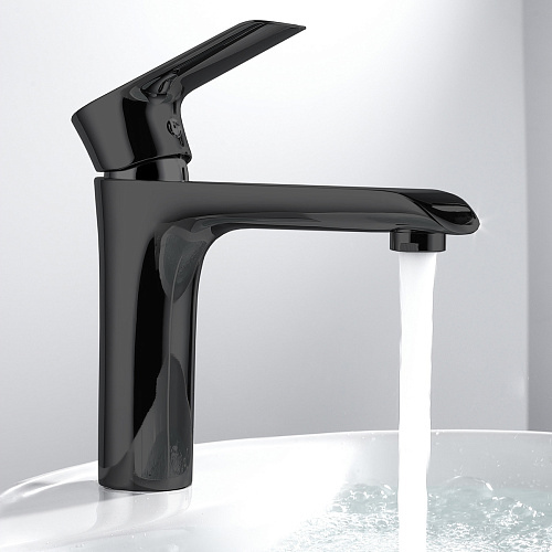 Смеситель Vincea VBF-1E1MB Esse для раковины, черный