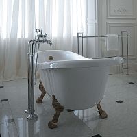 Globo PA103bi/br  Paestum Ванна отдельностоящая 170х80см, с ножками, ванна: белая, ножки: бронза