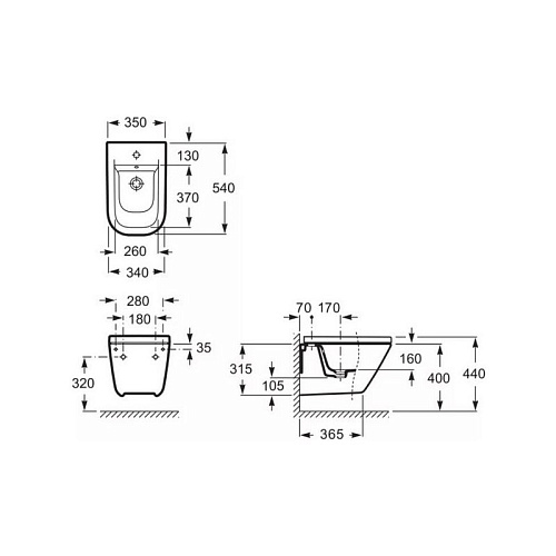 Биде подвесное Roca Gap 357475000 купить недорого в интернет-магазине Керамос