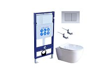 Комплект: Унитаз, Инсталляция, Кнопка смыва Aquatek Поларис SET AQUATEK ПОЛАРИС-01-011 4в1
