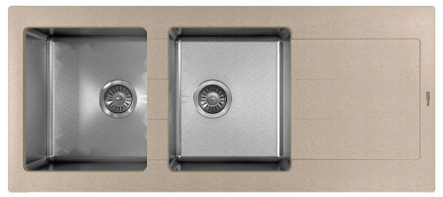 Мойка для кухни Florentina 21.415.E1160.107 Комби 116х51 см, с крылом, песочная снят с производства