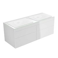 Тумба Keuco 31575400000 Edition 400 под умывальник 140х53.5 см, белый глянцевый/стекло глянцевое белое