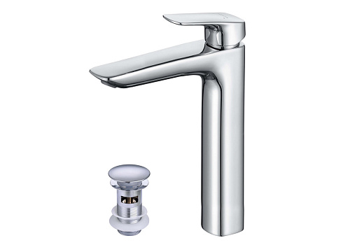 Смеситель Aquatek AQ1005CR Вега для раковины, с донным клапаном, хром Смеситель Aquatek AQ1005CR Вега для раковины, с донным клапаном, хром
