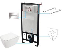 Комплект Deante CDYS6ZPW Hiacynt New: инсталляции с унитазом, клавиша хром