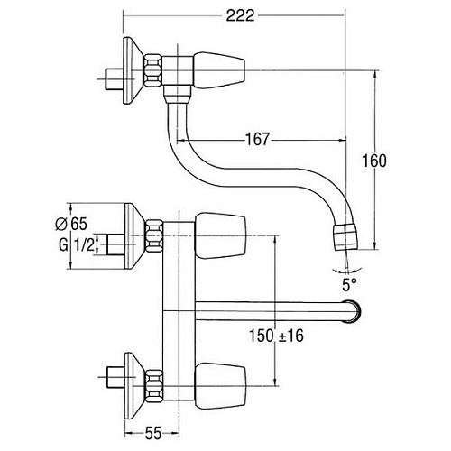 Смеситель для кухни Jacob Delafon Ginko CD E76910-CP