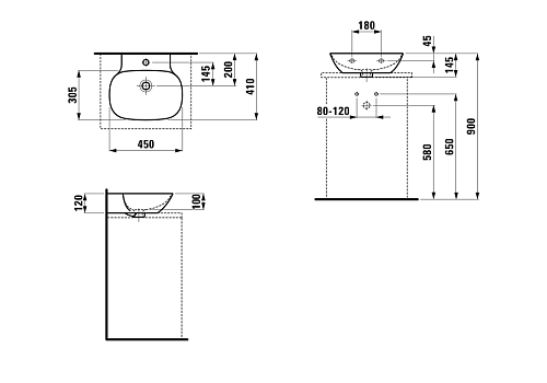 Раковина накладная Laufen INO 8.1630.0.000.104.1