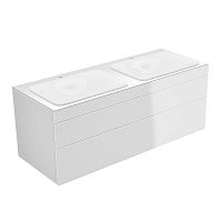 Тумба Keuco 31574400100 Edition 400 под умывальник 140х53.5 см, белый глянцевый/стекло глянцевое белое