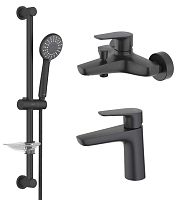 Комплект Aquatek AQ1130MB Бетта для ванной Set 3 в 1 (AQ1110MB + AQ1140MB + AQ2013MB), черный матовый