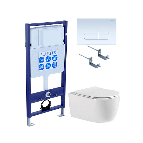 Комплект Aquatek SET Европа cmp013: рама Standard INS-0000012 + крепеж KKI-0000002 + клавиша KDI-0000013 + унитаз AQ1106-00 с тонким сиденьем Soft-close, белый Комплект Aquatek SET Европа cmp013: рама Standard INS-0000012 + крепеж KKI-0000002 + клавиша KDI-0000013 + унитаз AQ1106-00 с тонким сиденьем Soft-close, белый