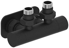 Вентиль Сунержа 15-1416-1234, 2х1/2" угловой скрытый-скрытый EU50, муар темный титан (РЕ-64)