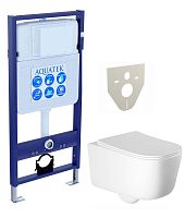 Комплект Aquatek SET Лугано: рама Standard INS-0000012 (без клавиши и крепежа) + унитаз AQ2002-00 с тонким сиденьем Soft-close, белый