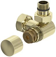 Вентиль Сунержа 020-1407-1234, 3D, правый, (под шестигранник) G 1/2" НР х G 3/4" НГ, шампань