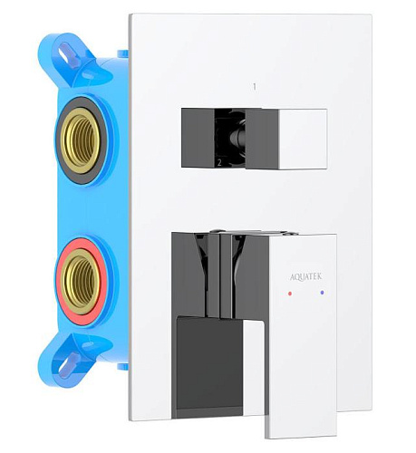Смеситель Aquatek AQ1647CR Либра для ванны, 3 режима (внешняя и скрытая часть), хром Смеситель Aquatek AQ1647CR Либра для ванны, 3 режима (внешняя и скрытая часть), хром