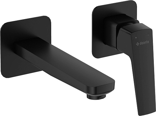 Смеситель Deante BQL_N54L Blur для раковины настенный, с внутренней частью, Nero (черный)
