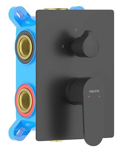 Смеситель Aquatek AQ1247MB Оберон для ванны, 3 режима (внешняя и скрытая часть), черный матовый Смеситель Aquatek AQ1247MB Оберон для ванны, 3 режима (внешняя и скрытая часть), черный матовый