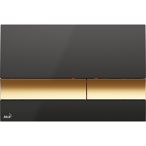 Кнопка смыва AlcaPlast M1728-5 черная,золотая