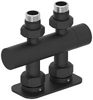 Вентиль Сунержа 15-1417-1234, 2х1/2" прямой скрытый-скрытый EU50, муар темный титан (РЕ-64)