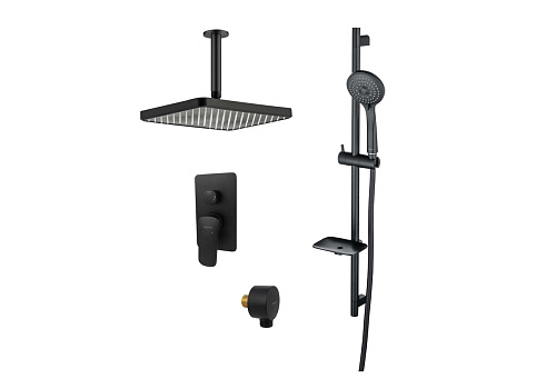 Комплект Aquatek AQ1075MB Вега для ванной Set 4 в 1 (AQ1046MB + AQ2071MB + AQ2454MB + AQ2011MB), черный матовый Комплект Aquatek AQ1075MB Вега для ванной Set 4 в 1 (AQ1046MB + AQ2071MB + AQ2454MB + AQ2011MB), черный матовый