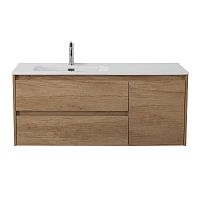 База BelBagno KRAFT-1200-2C-1A-SO-RNN-L под раковину 120х46 см, подвесная, Rovere Nebrasca Nature (натуральный дуб Небраска)