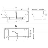 Ванна акриловая BelBagno  BB73-1700
