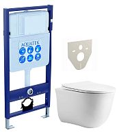Комплект Aquatek SET Классик cm: рама Standard INS-0000012 (без клавиши и крепежа) + унитаз Амадео AQ1112-00 с тонким сиденьем Soft-close, белый