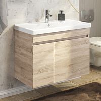 Тумба Comforty 00004142219 Тромсе подвесная 80х45 см, с раковиной Fest 80 F01, дуб сонома