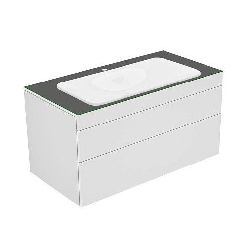 Тумба Keuco 31582700000 Edition 400 под умывальник 105х53.5 см, белый/стекло глянцевое антрацит купить недорого в интернет-магазине Керамос