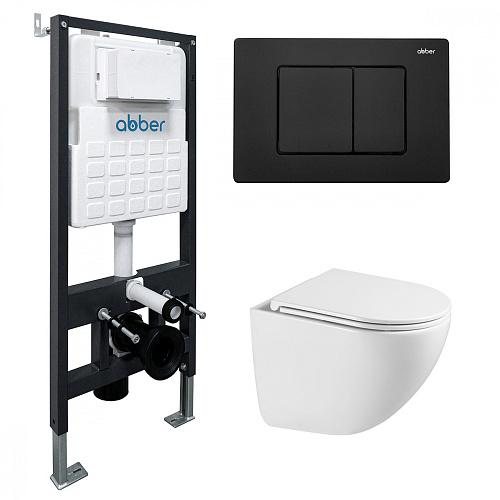 Инсталляция с подвесным унитазом Abber BEQUEM AC1131TC-AC0105-AC0120MB купить недорого в интернет-магазине Керамос Инсталляция с подвесным унитазом Abber BEQUEM AC1131TC-AC0105-AC0120MB купить недорого в интернет-магазине Керамос