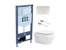 Комплект: Унитаз, Инсталляция, Кнопка смыва Aquatek Лея SET AQUATEK ЛЕЯ KKI-1-009 4в1