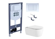 Комплект: Унитаз, Инсталляция, Кнопка смыва Aquatek ЕВРОПА SET ЕВРОПА New-INS23-009 4в1