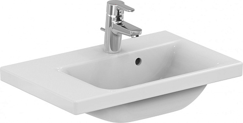 Раковина Ideal Standard E136501 Connect Space подвесная 60х38 см, с 1-м отверстием под смеситель, Euro White (евробелый)