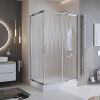 Душевой уголок BelBagno UNO-195-AH-2-120/100-CH-CR, 195х120х100 см, стекло шиншилла/профиль хром