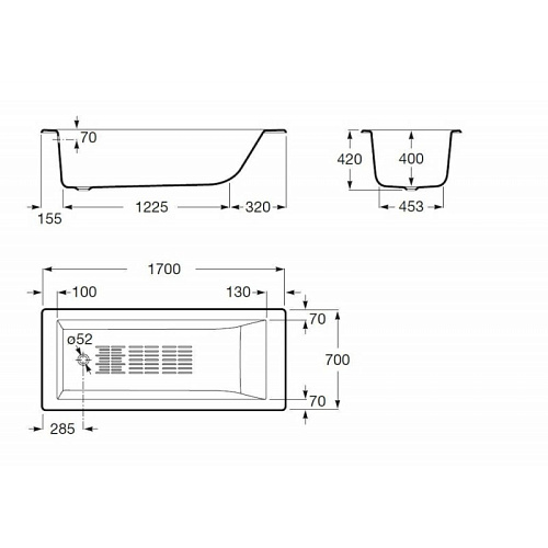 Ванна чугунная Roca Tampa 234150000 купить недорого в интернет-магазине Керамос