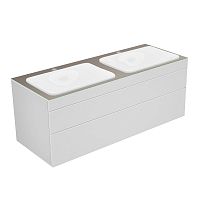 Тумба Keuco 31574720100 Edition 400 под умывальник 140х53.5 см, белый/стекло глянцевое трюфель