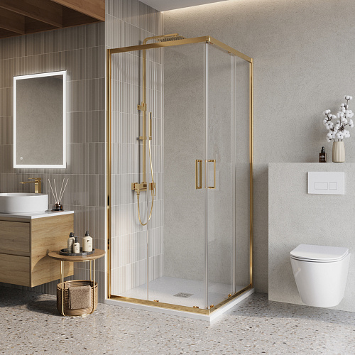 Душевой уголок BelBagno LUCE LUCE-A-2-90-C-ORO Душевой уголок BelBagno LUCE LUCE-A-2-90-C-ORO
