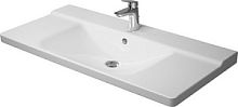 Раковина Duravit 2332100030  P3 Comforts для мебели, с переливом, с 3 отв. под смеситель, вкл. заглушку для перелива, хром, 105x50 см, белая