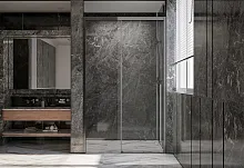 Душевая дверь Veconi PTD30-GR-130-01-C4 Premium Trento PTD-30GR, 130х200 см, профиль брашированный графит/стекло прозрачное