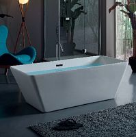 Ванна отдельно-стоящая акриловая Kerasan Ego 7431 01, в комплекте со сливом Clic-clac, белая,  160х70х55