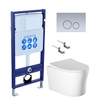 Инсталляция с подвесным унитазом Aquatek Ника SET AQUATEK НИКА-019 4в1 Инсталляция с подвесным унитазом Aquatek Ника SET AQUATEK НИКА-019 4в1
