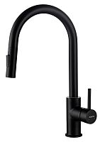 Смеситель Aquatek AQ1384MB Европа для кухни с вытяжным изливом 2jet, черный матовый