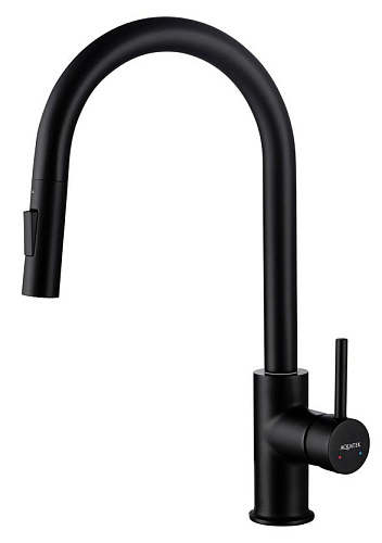 Смеситель Aquatek AQ1384MB Европа для кухни с вытяжным изливом 2jet, черный матовый Смеситель Aquatek AQ1384MB Европа для кухни с вытяжным изливом 2jet, черный матовый
