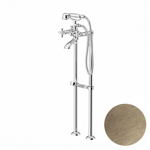 Смеситель Gattoni 1050510V0br Versilia для ванны с душем, с комплектом (2 шт) ножки для напольной установки смесителя,  цвет бронза снят с производства