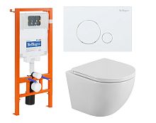 Инсталляция с подвесным унитазом BelBagno Uno BB3105CHR/SC/BB002-80/BB014-SR-BIANCO