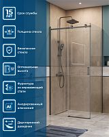 Душевой уголок BelBagno SOFT CLOSE-2 SOFT_CLOSE-2-AH-1-100/90-C-GM