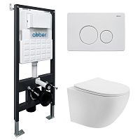 Инсталляция с подвесным унитазом Abber BEQUEM AC1100T-AC0105-AC0121MW Инсталляция с подвесным унитазом Abber BEQUEM AC1100T-AC0105-AC0121MW