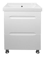 Тумба Loranto CS00052134 Арфа с раковиной, напольная, 60х44 см, белая