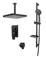 Комплект Aquatek AQ1075MB Вега для ванной Set 4 в 1 (AQ1046MB + AQ2071MB + AQ2454MB + AQ2011MB), черный матовый