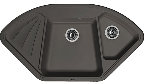Мойка для кухни Florentina 20.185.J1060.302 Капри 106х58 см, с крылом, антрацит снят с производства